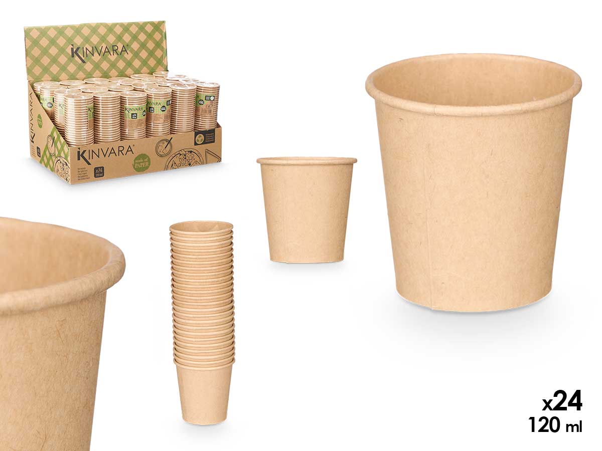 Set 24 vasos kraft 120 ml