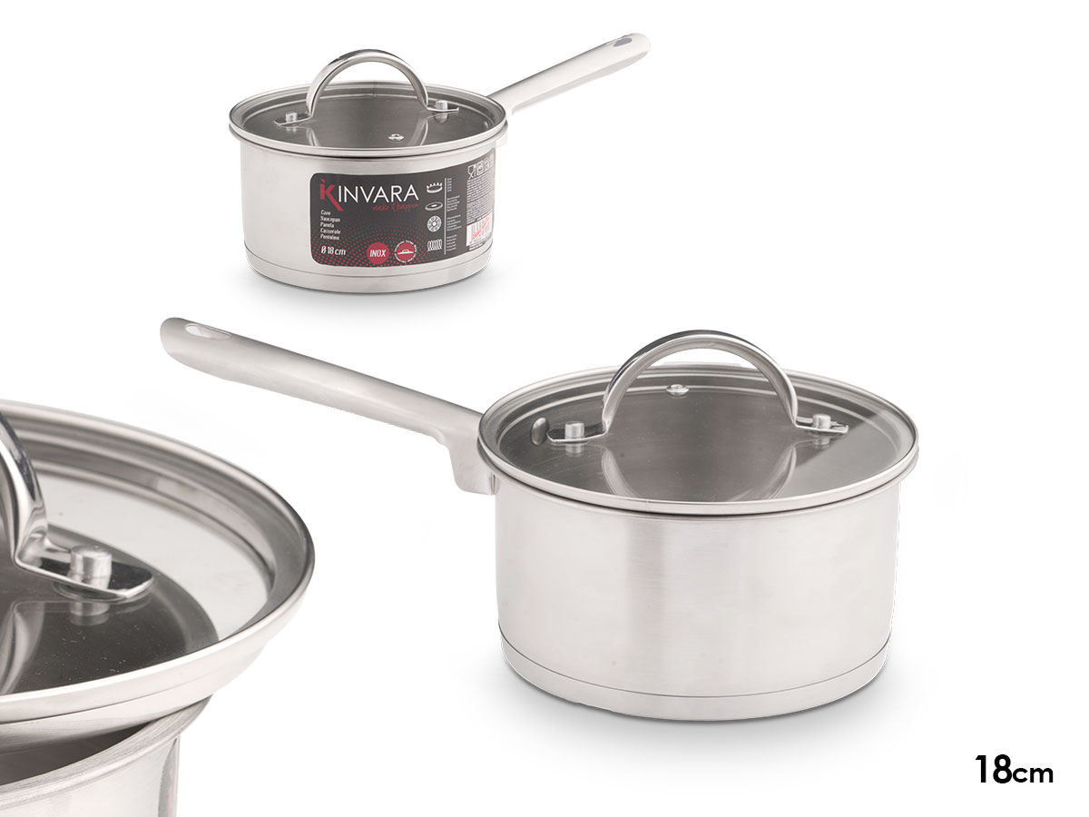 Cazo induccion tapa cristal 18 cm
