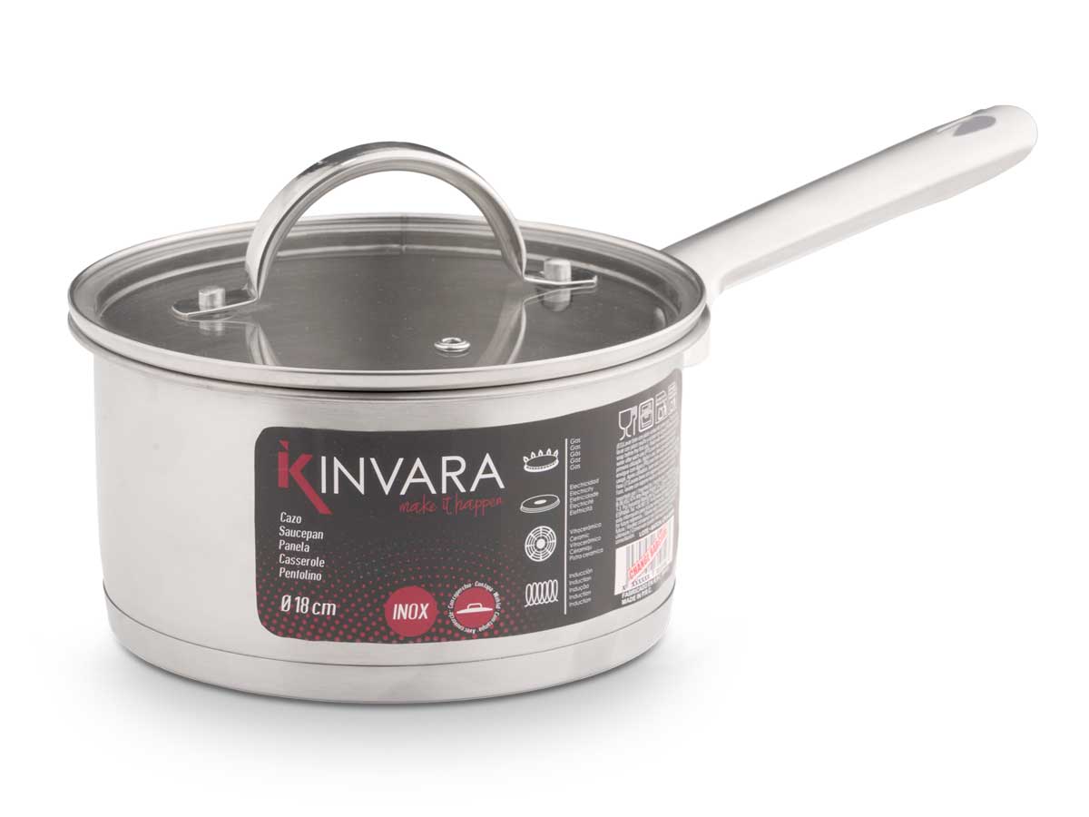 Cazo induccion tapa cristal 18 cm - Imagen 3