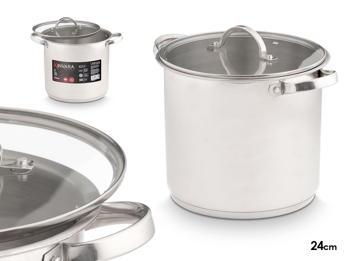 Olla induccion tapa cristal 24 cm