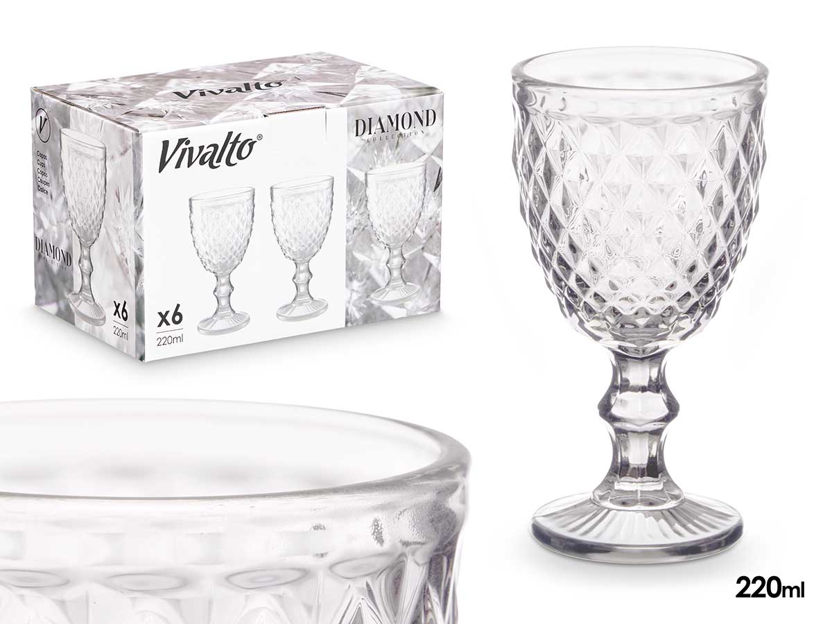 Copa diamante transparente 220ml