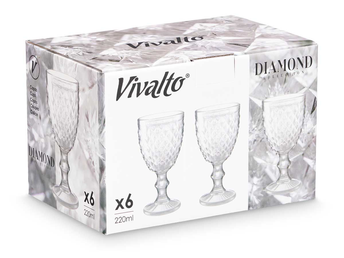 Copa diamante transparente 220ml - Imagen 3