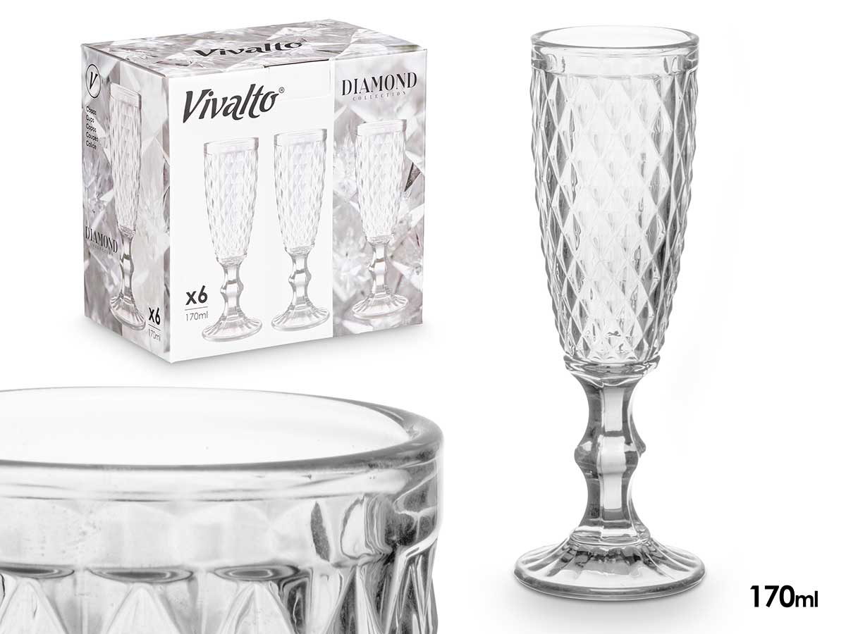 Copa cava diamante transparente 170 ml
