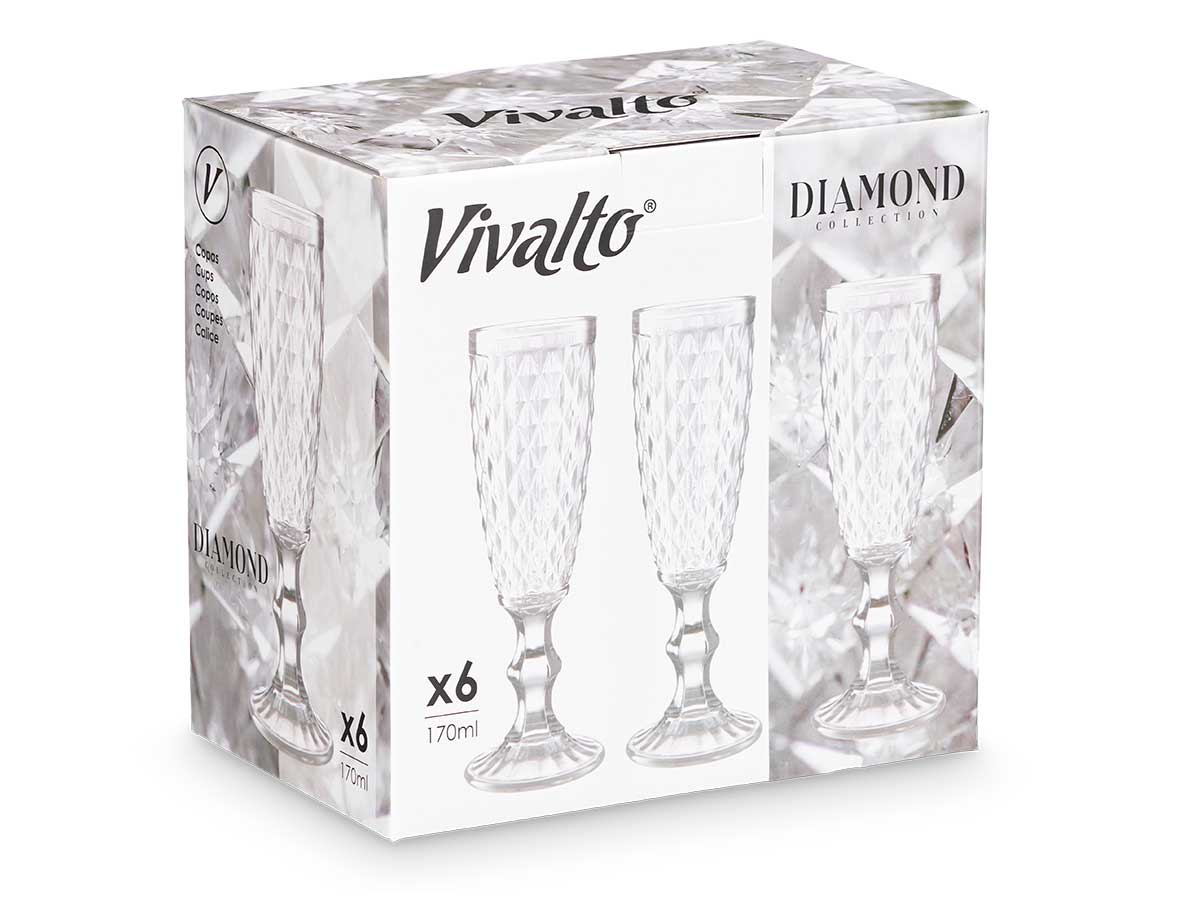 Copa cava diamante transparente 170 ml - Imagen 3