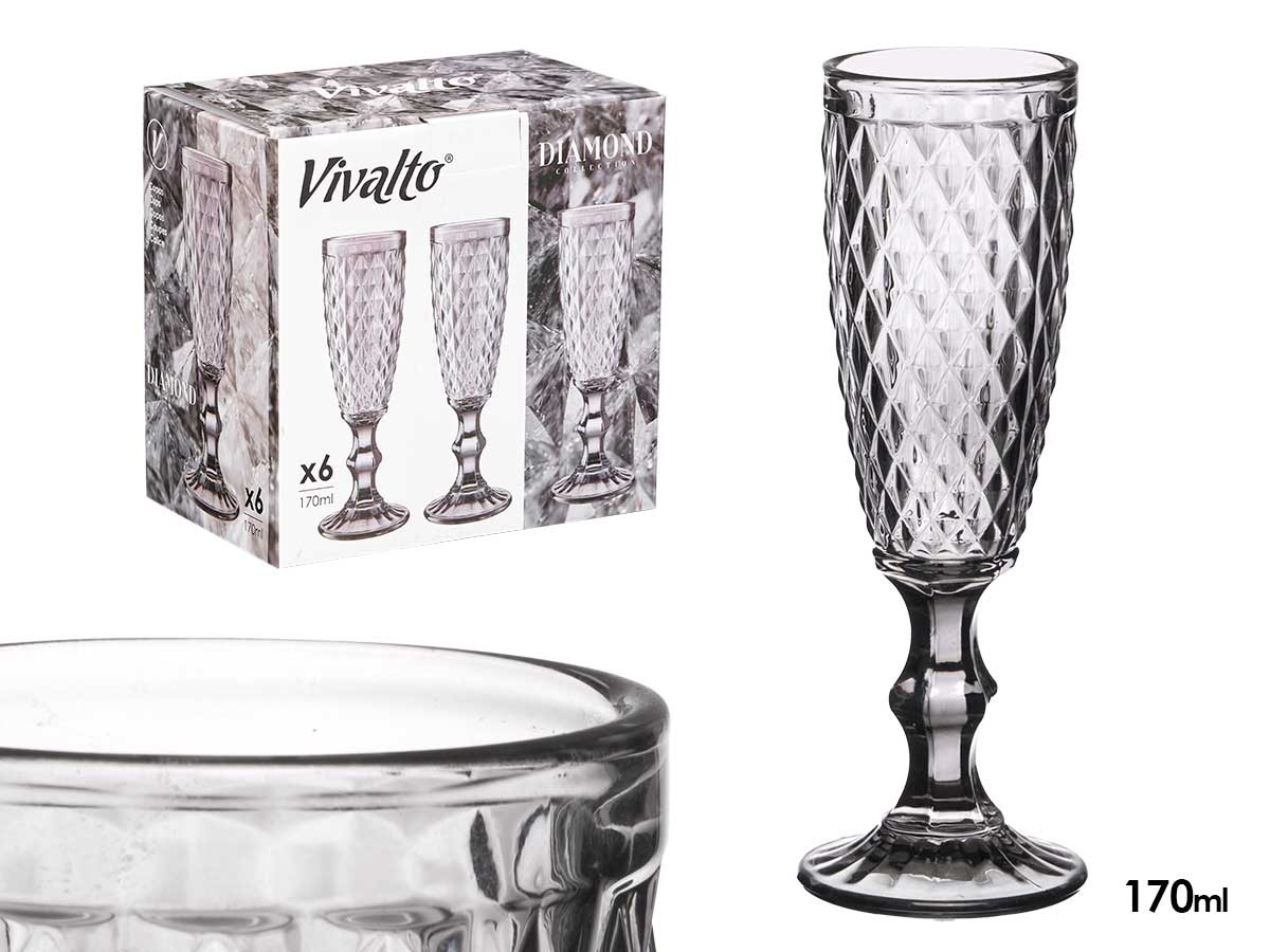 Copa cava diamante gris 170 ml