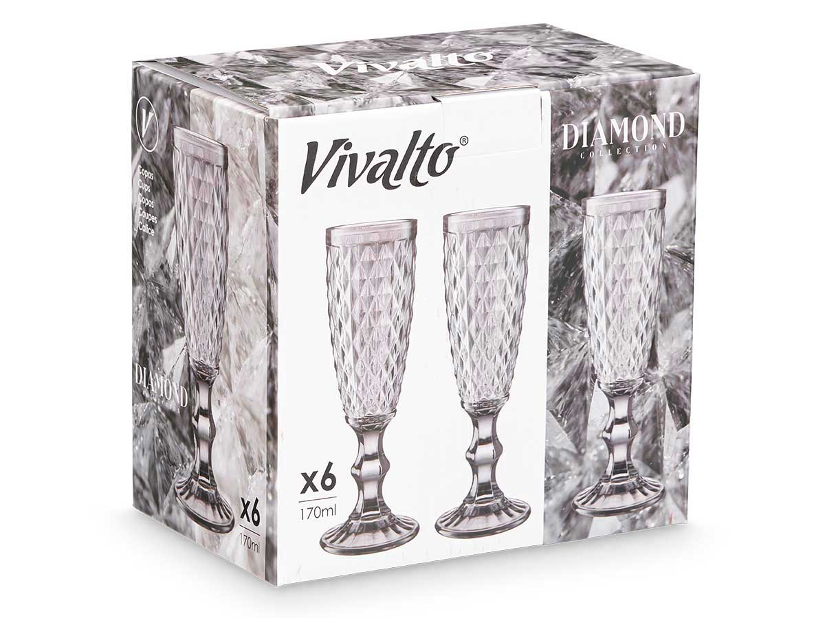 Copa cava diamante gris 170 ml - Imagen 3