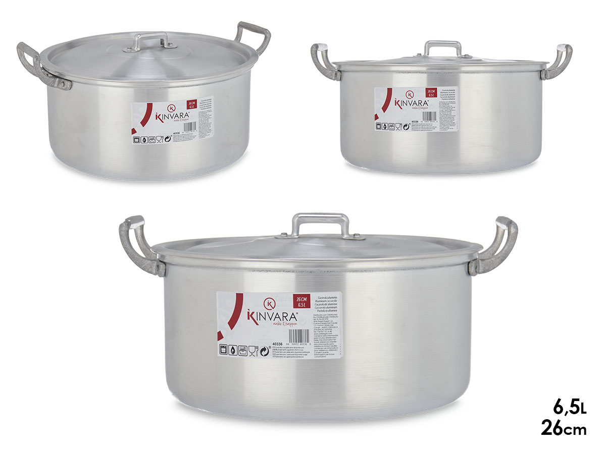 Cacerola aluminio 26 cm 6,5 l