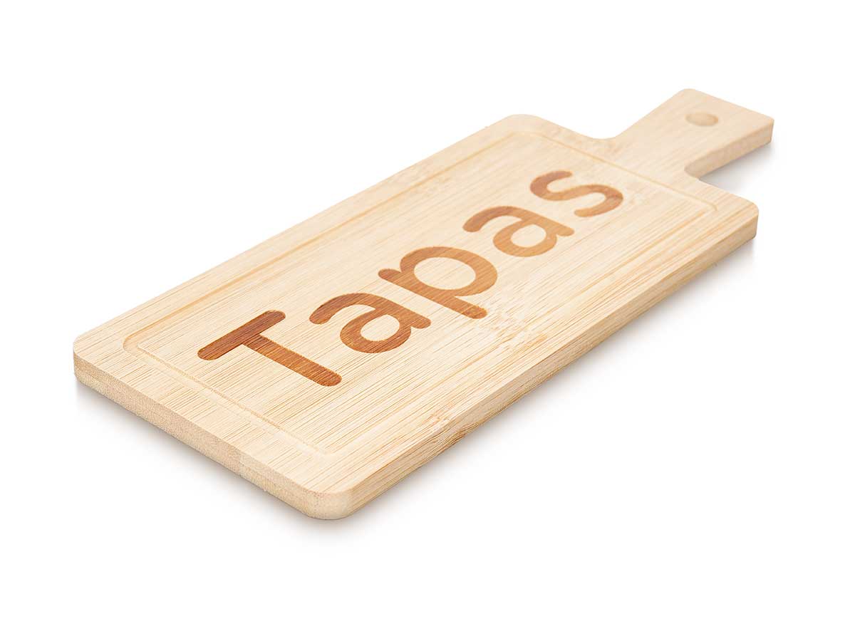 Tabla rectang bambu y pizarra dec tapas - Imagen 4