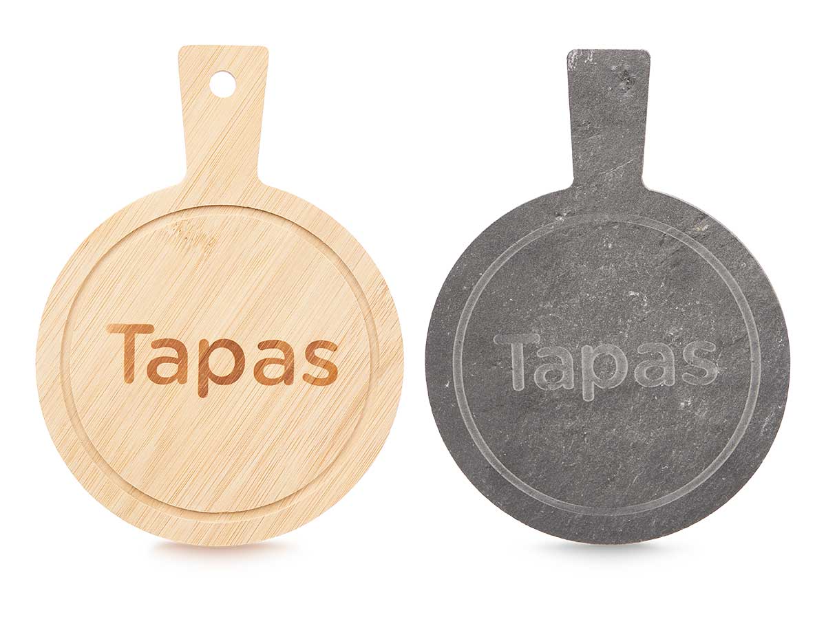 Tabla redonda bambu y pizarra dec tapas - Imagen 2