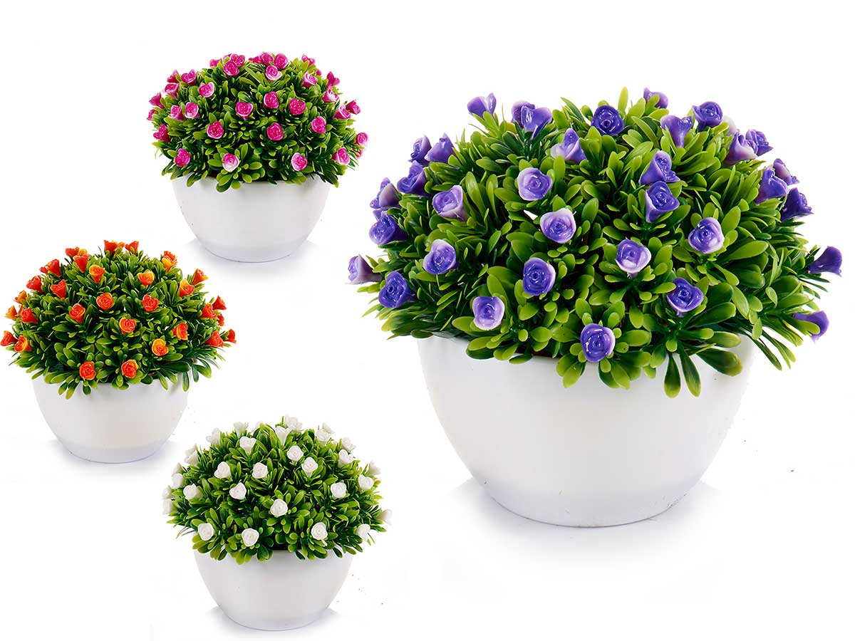 Planta flores rosas surt 4 col
