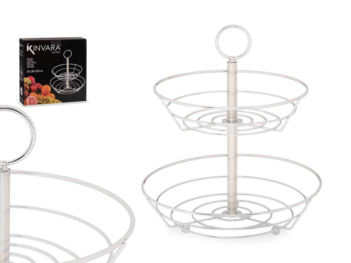 Frutero doble cocina metal cromado
