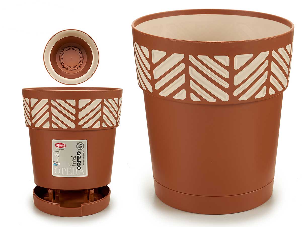 Maceta plastico 15 cm orfeo terracota