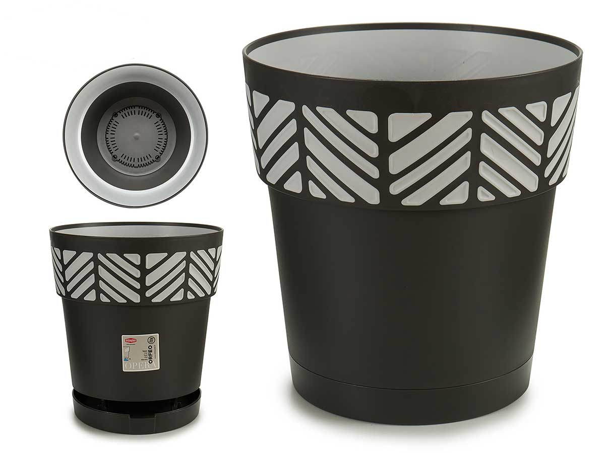 Maceta plastico 25 cm orfeo antracita