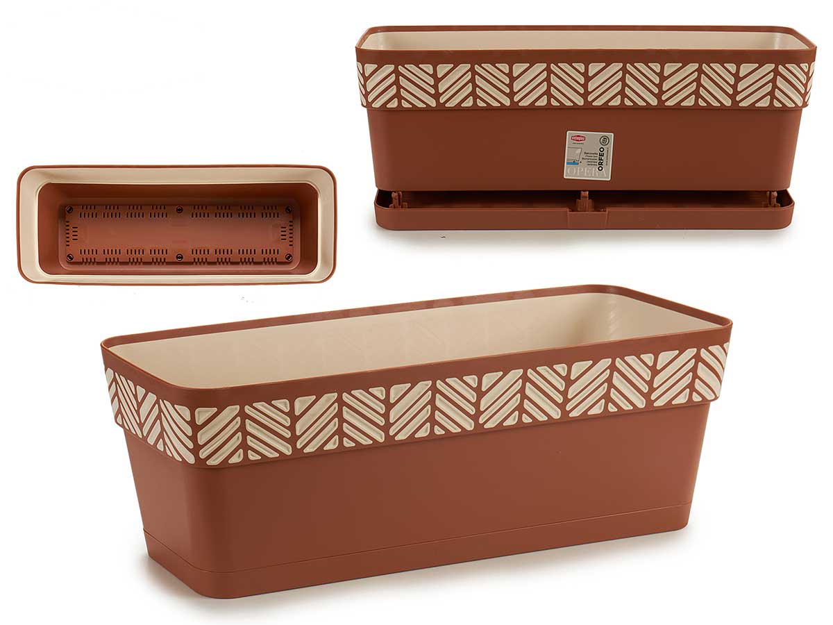 Jardinera plastico 50 cm orfeo terracota