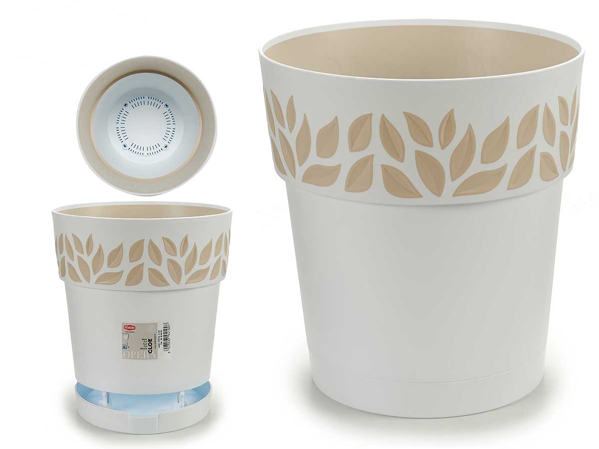 Maceta plastico 25 cm cloe blanca