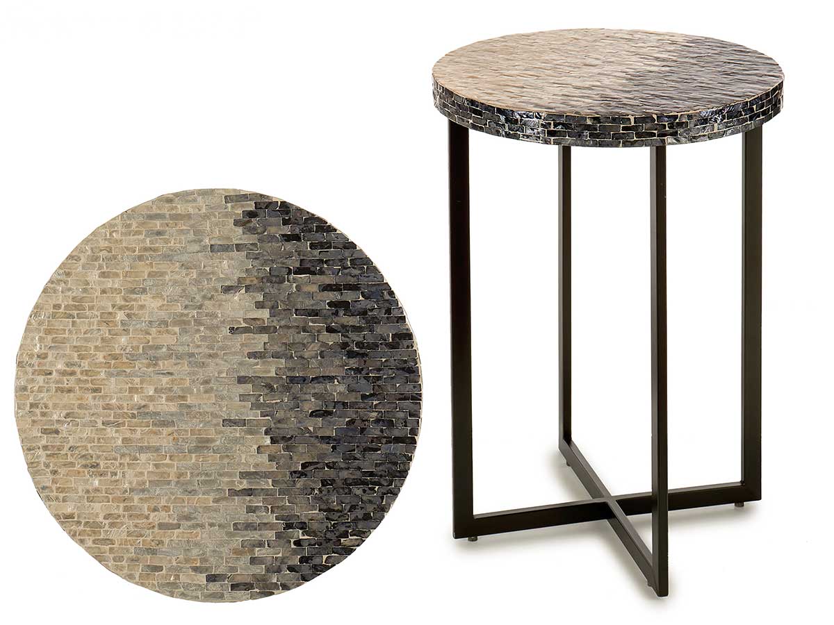 Mesa redonda nacar gris degradado 45cm