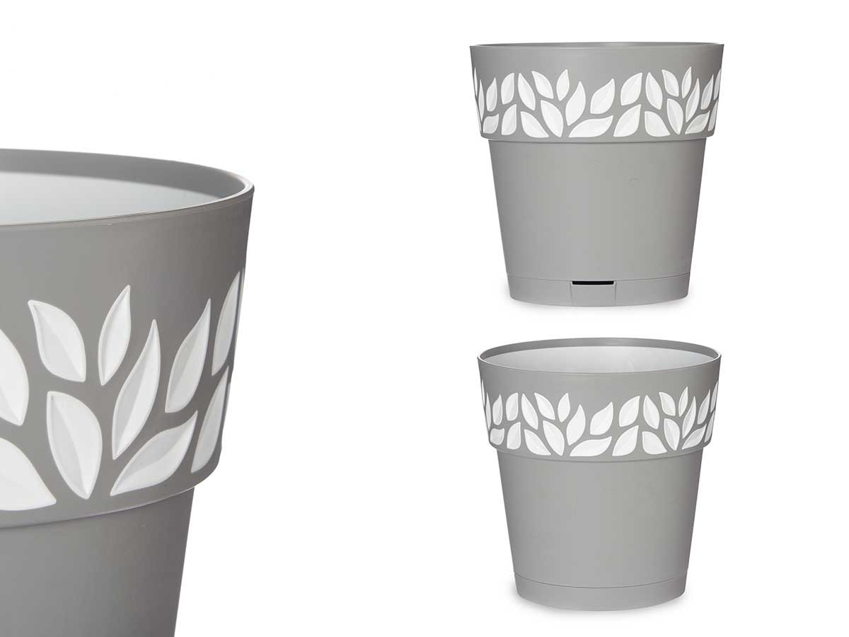 Maceta plastico 20 cm cloe gris