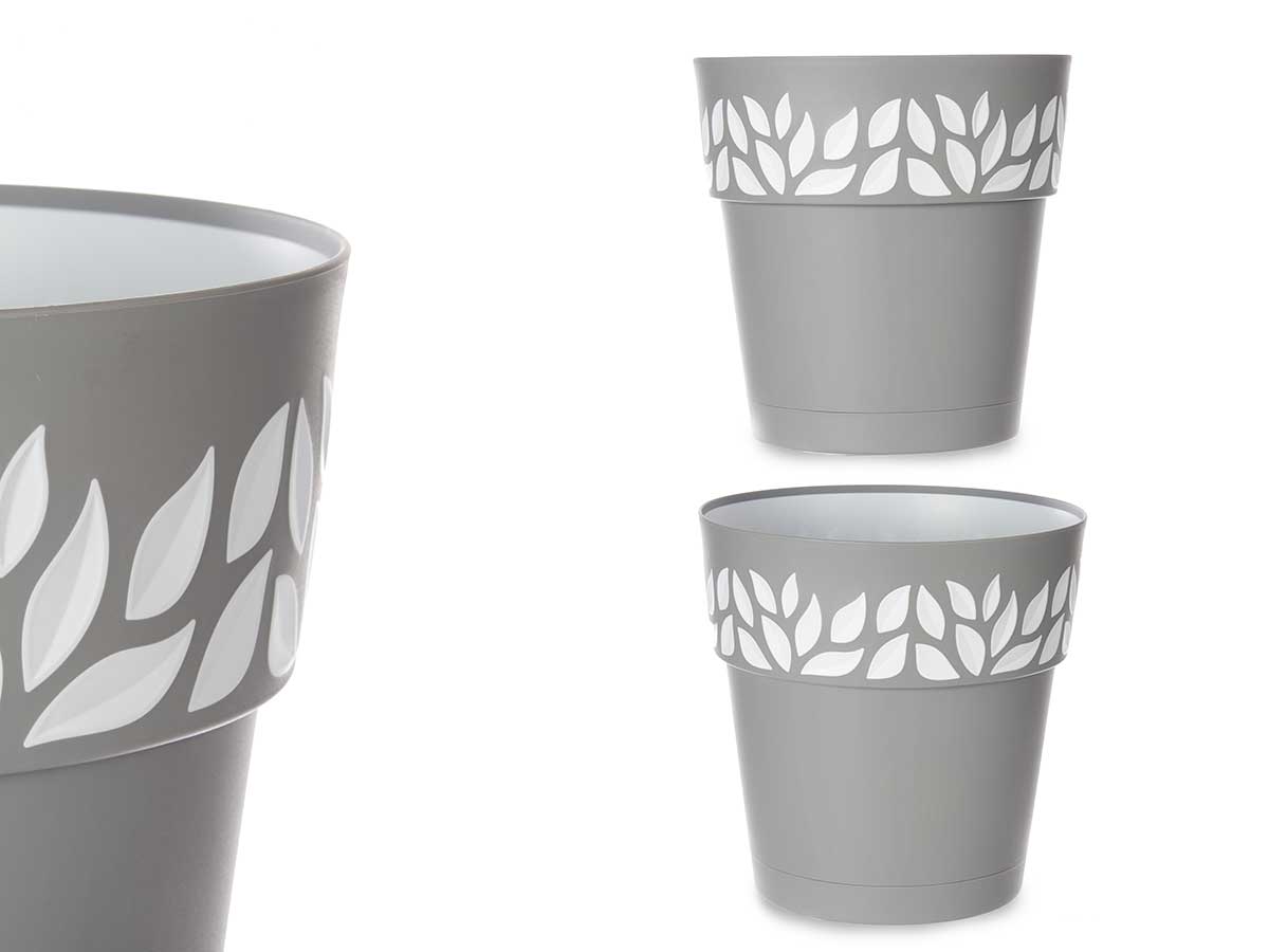 Maceta plastico 30 cm cloe gris