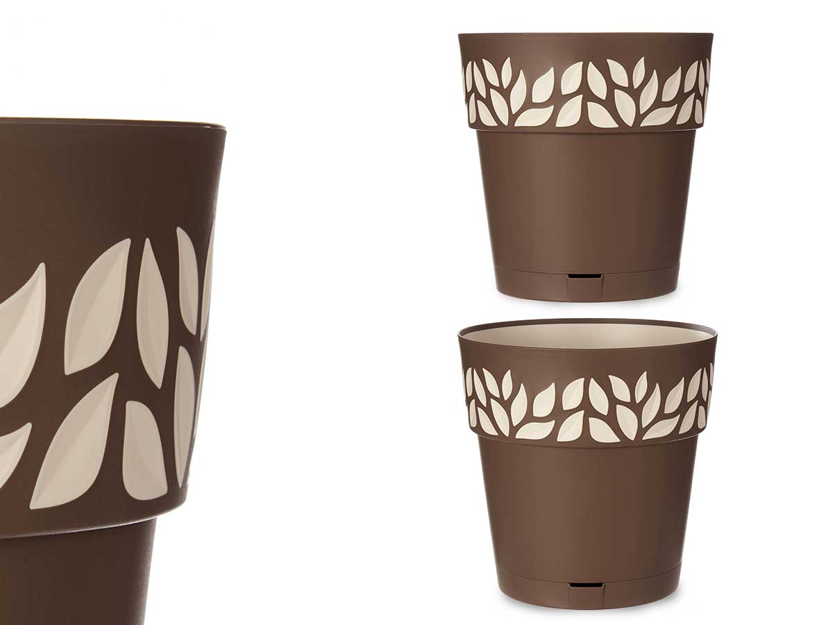 Maceta plastico 30 cm cloe marron