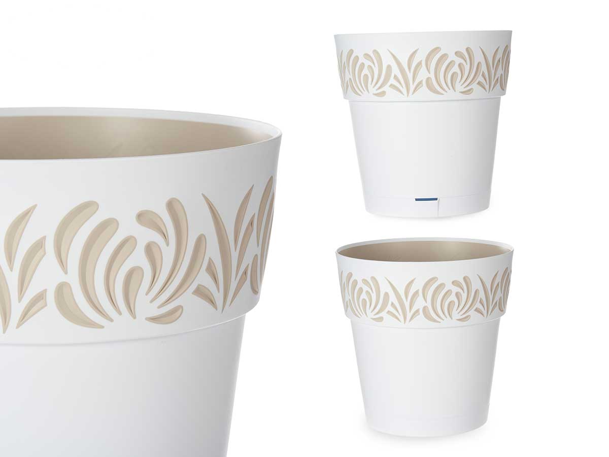 Maceta plastico 30 cm gaia blanca