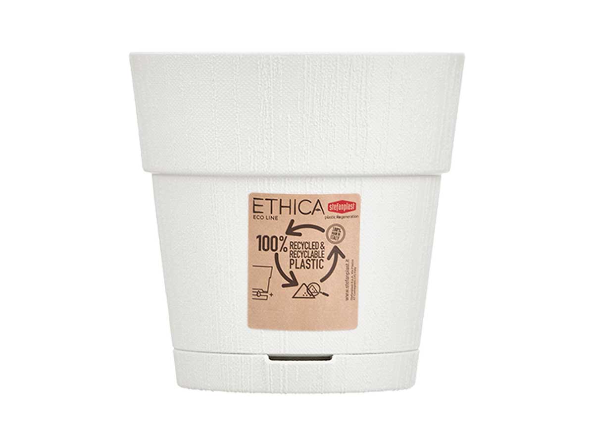 Maceta plastico 15 cm ethica blanca - Imagen 3
