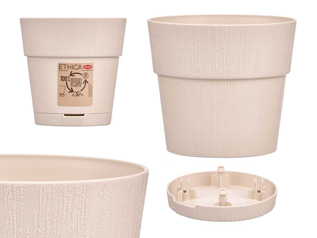 Maceta plastico 15 cm ethica blanco roto