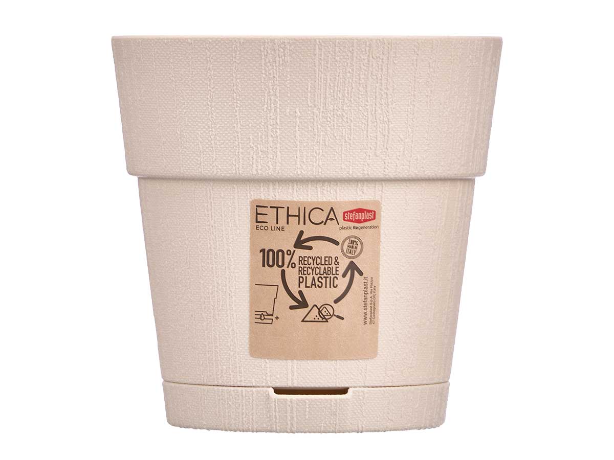Maceta plastico 15 cm ethica blanco roto - Imagen 3