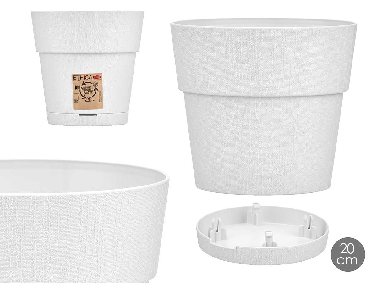 Maceta plastico 20 cm ethica blanca
