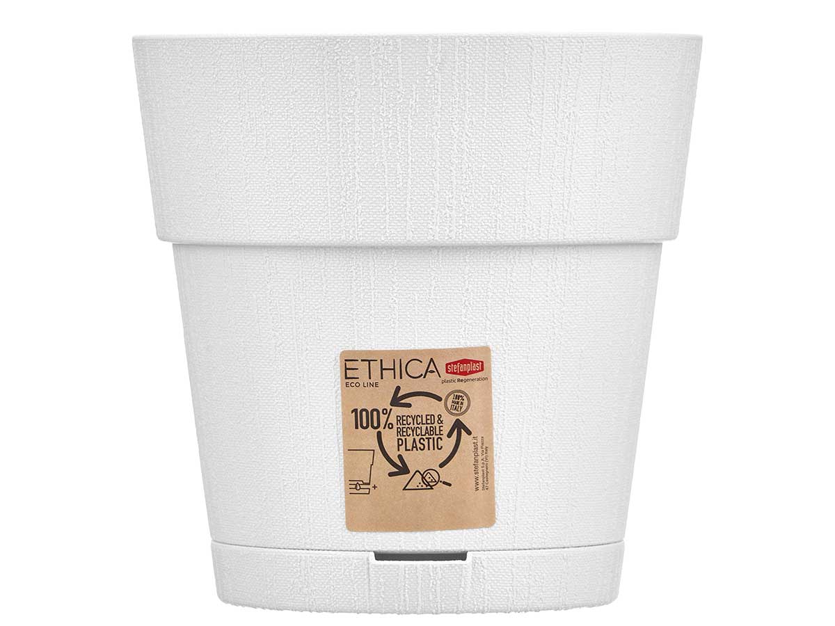 Maceta plastico 20 cm ethica blanca - Imagen 2