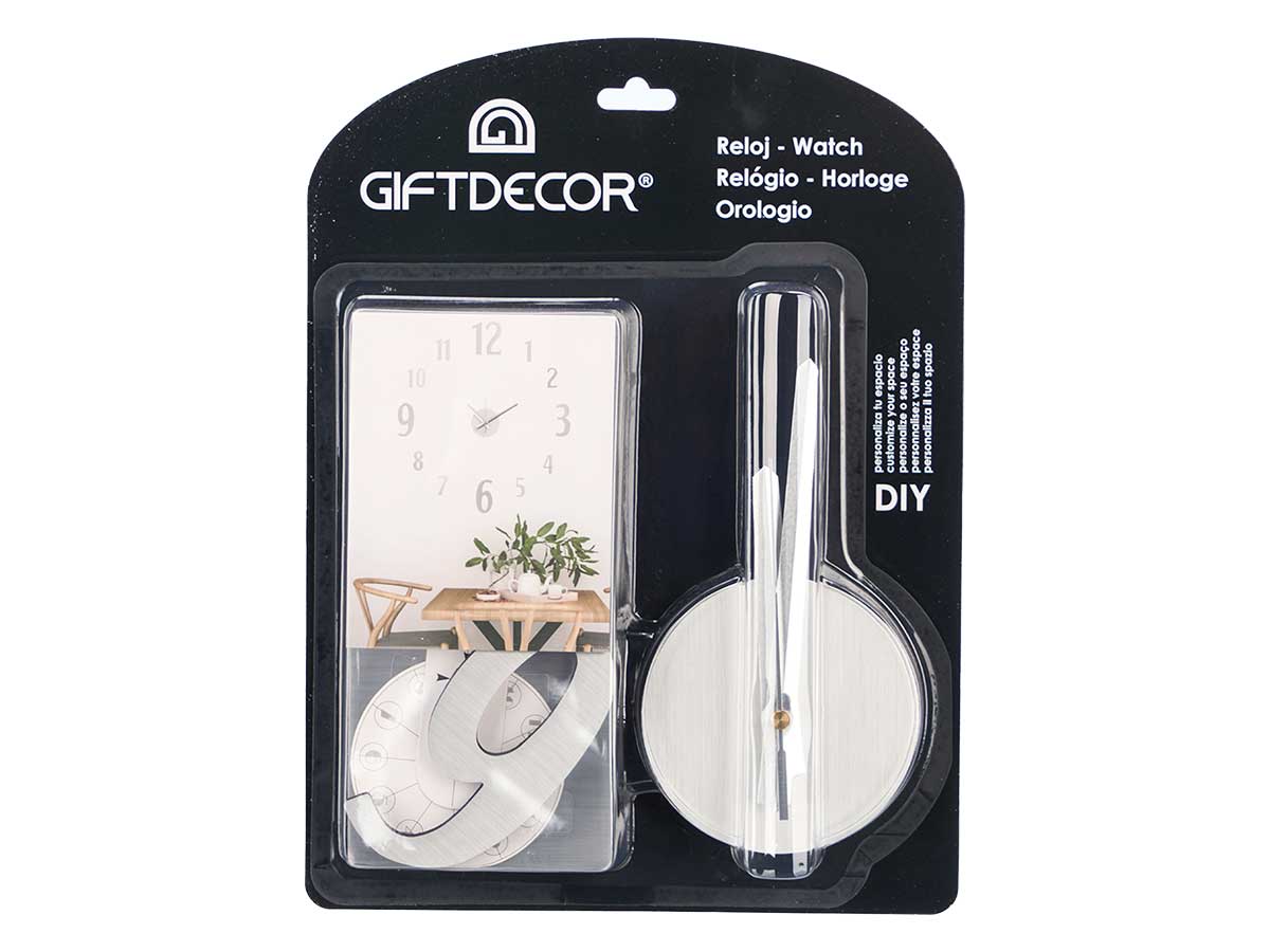 Reloj pegatina 60 cm numeros satinado plata - Imagen 4