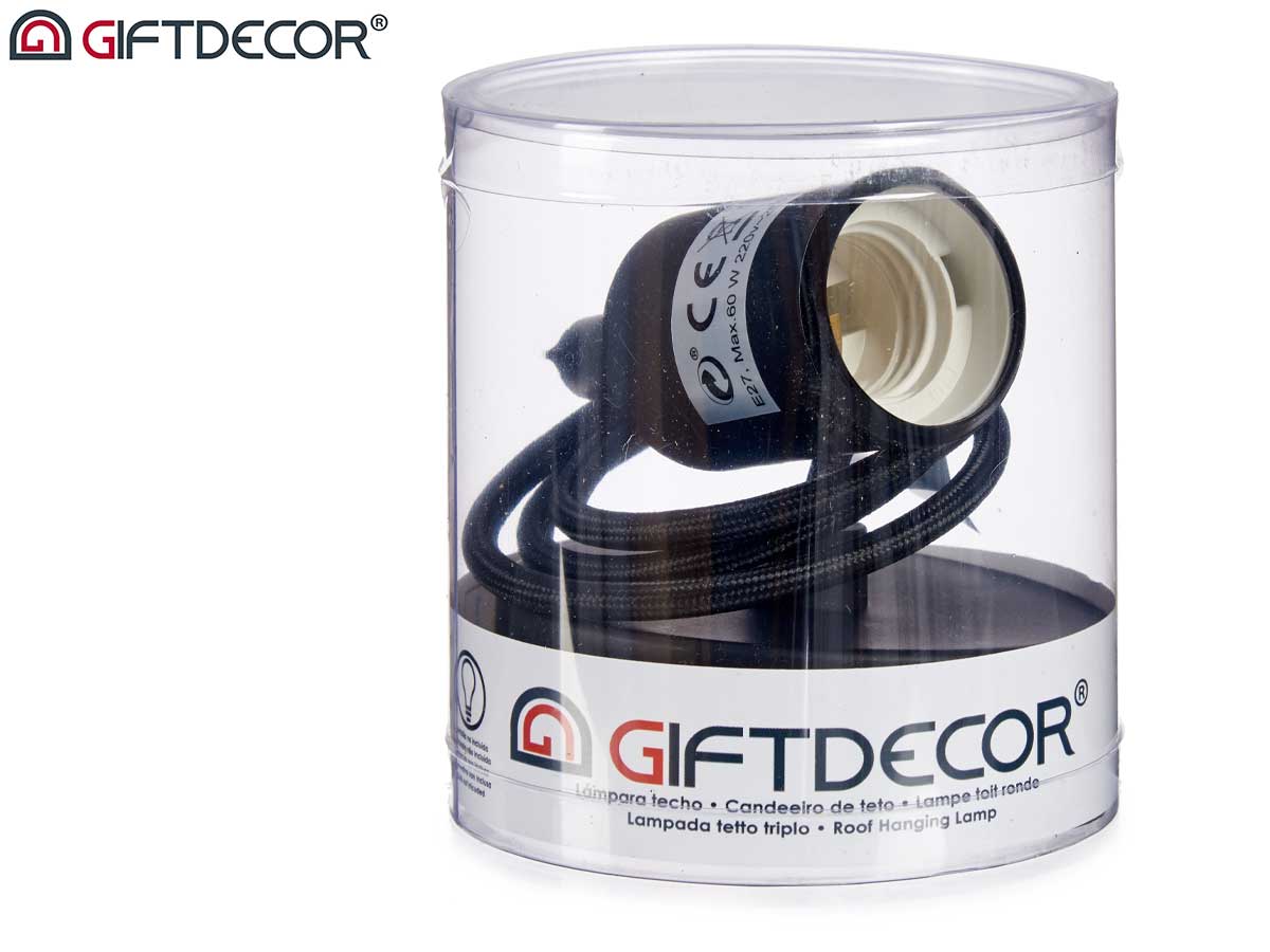 Lampara colgante plastico negro - Imagen 3