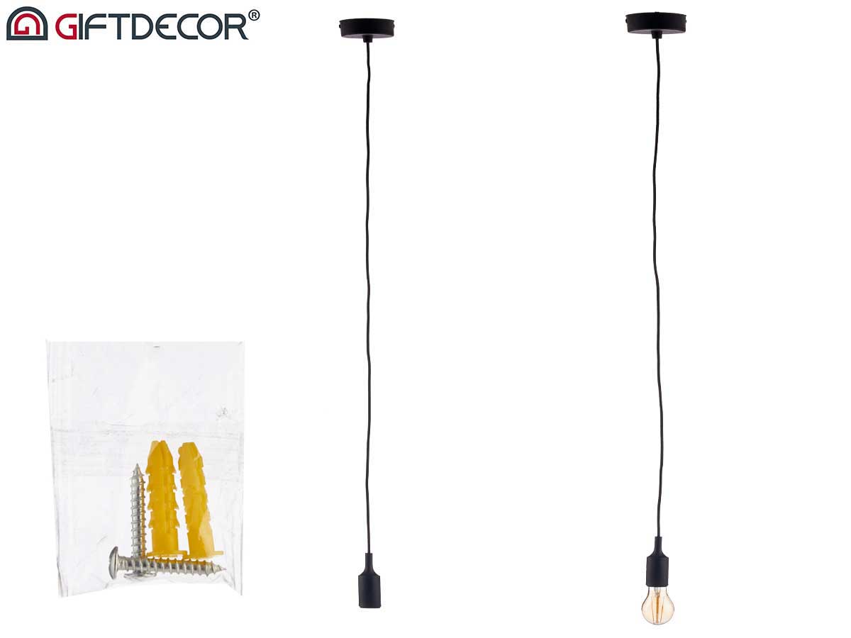 Lampara colgante plastico negro - Imagen 5