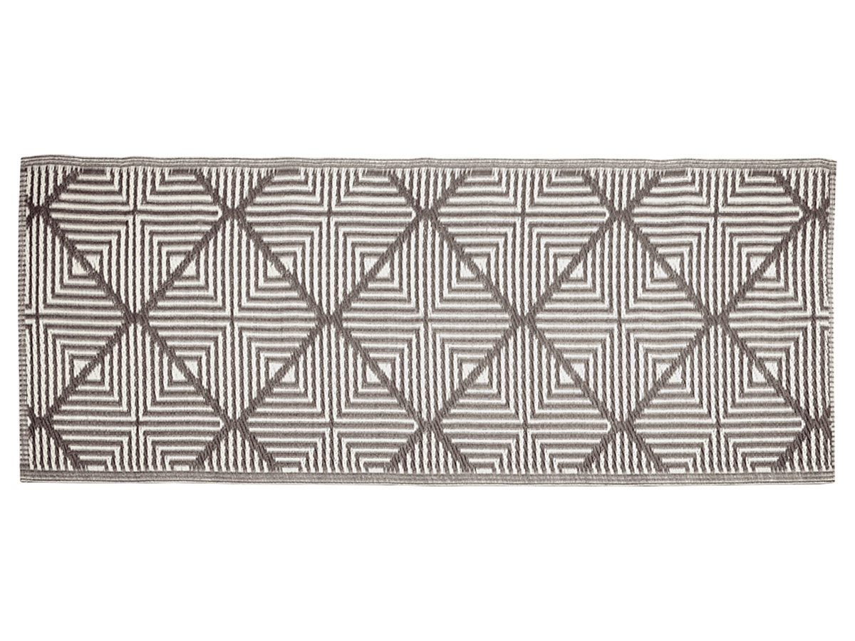 Alfombra rombos blanco gris 60 x 150 cm - Imagen 2