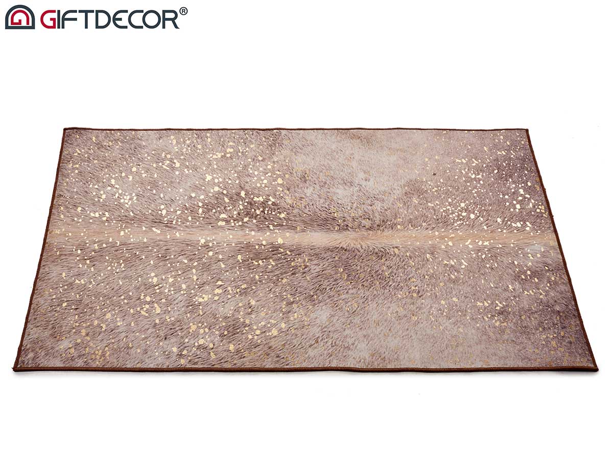 Alfombra marron 100x150cm con manchas doradas - Imagen 2