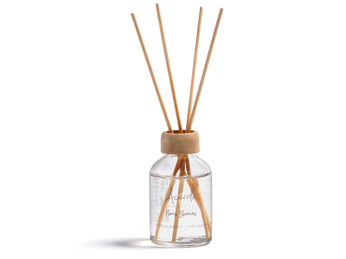 Mikado 50 ml con varilla flores blancas - Imagen 2