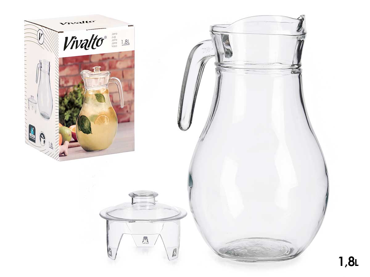 Jarra cristal tapa transparente 1,8lts