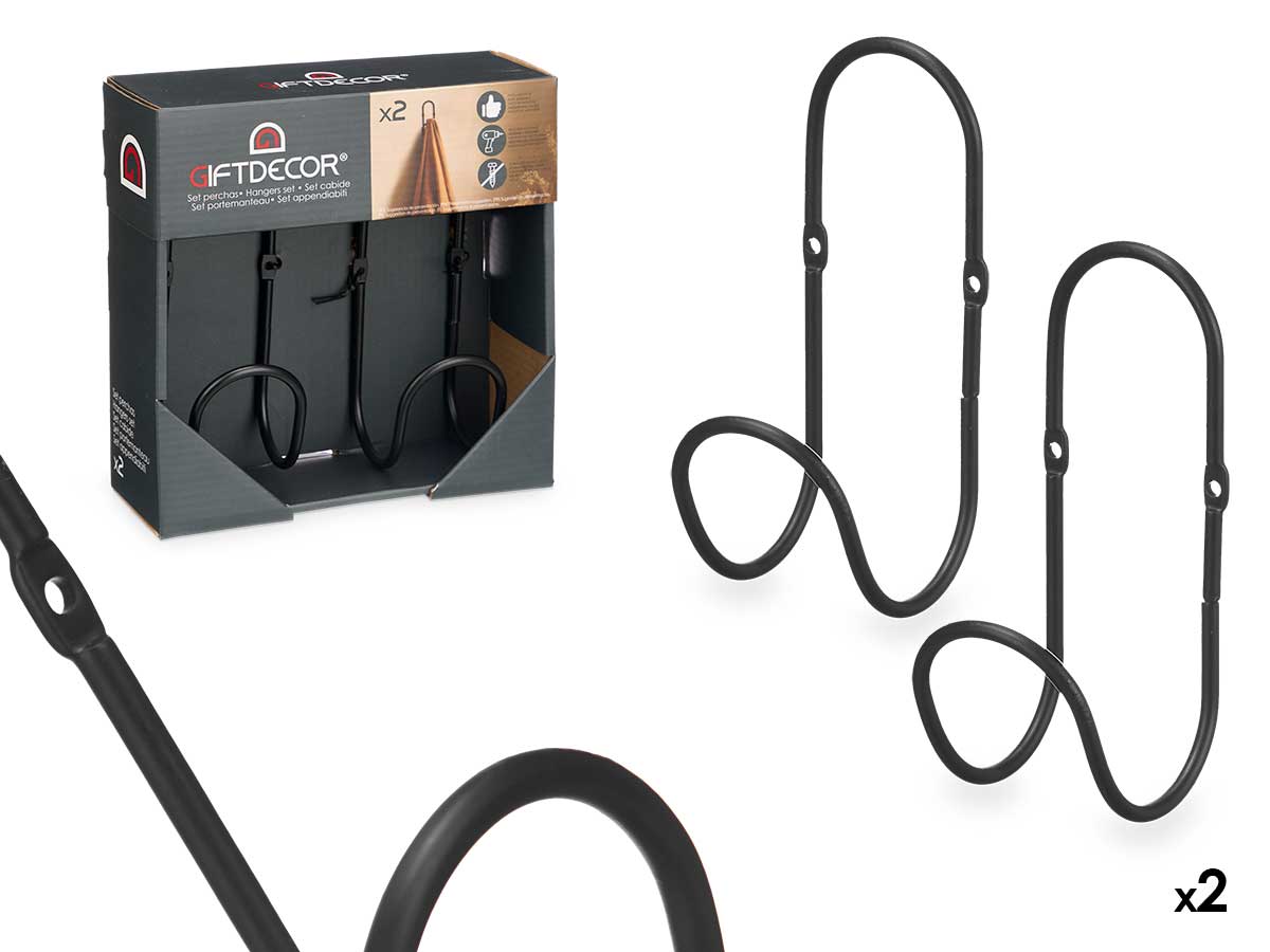 Set 2 perchas aro negro