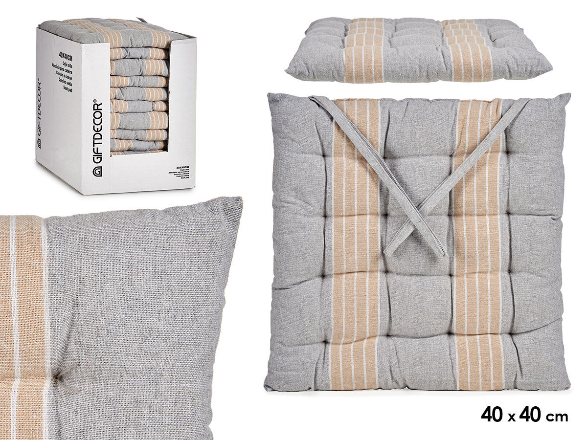Cojin silla rayas gris
