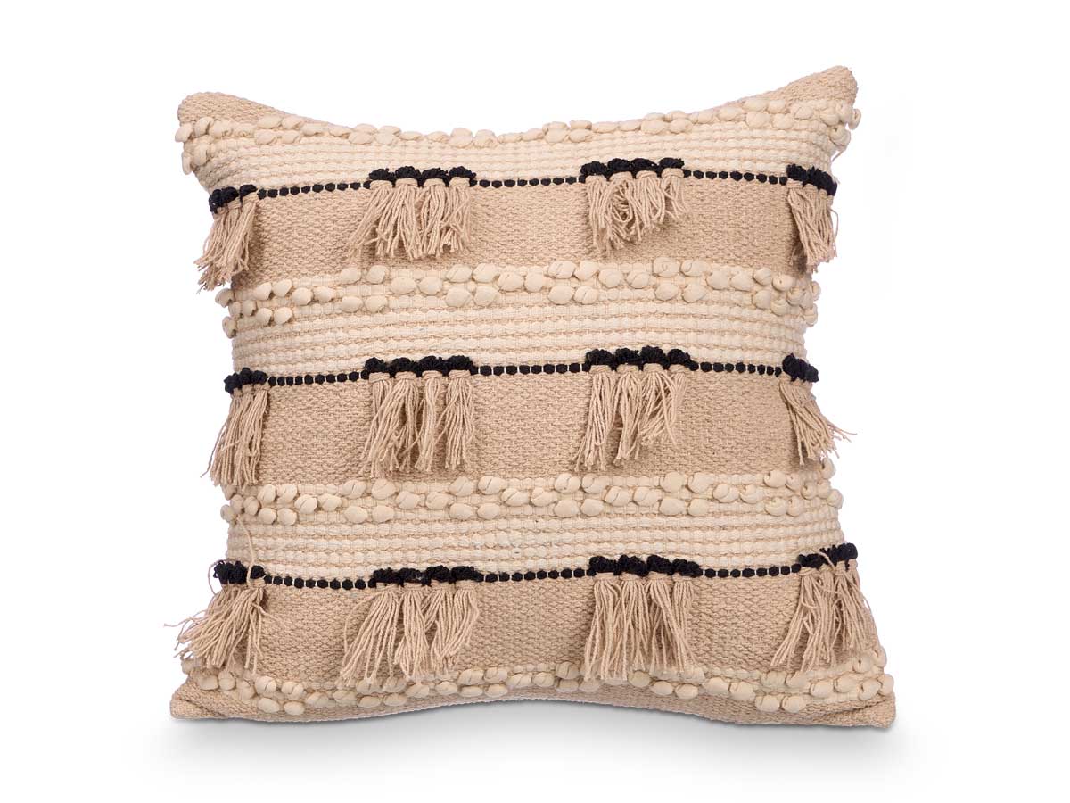 Cojin lentejuelas beige 45x45 cm - Imagen 2