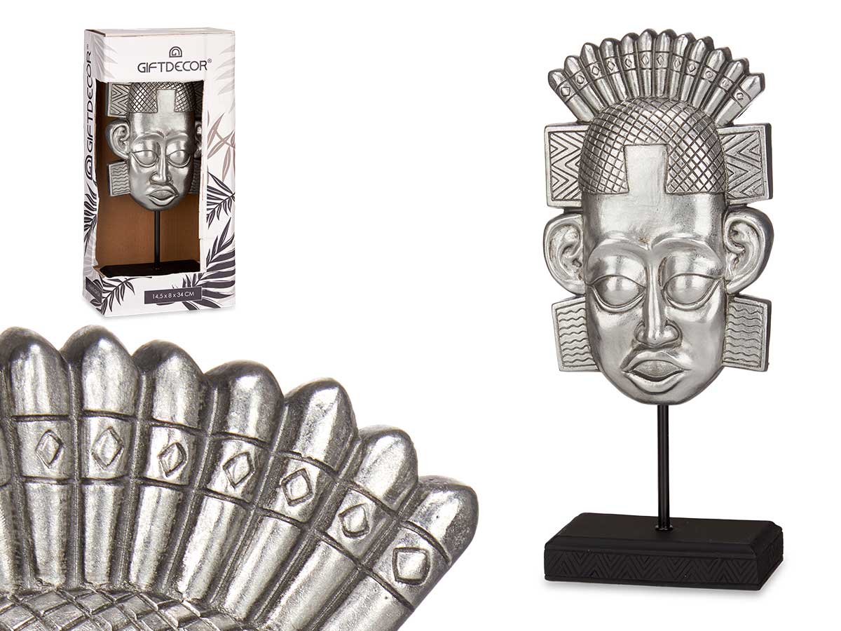 Cabeza indio con base plata