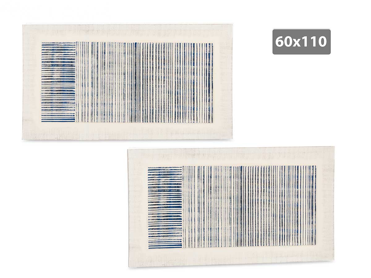 Lienzo relieve rayas azul 60x110cm