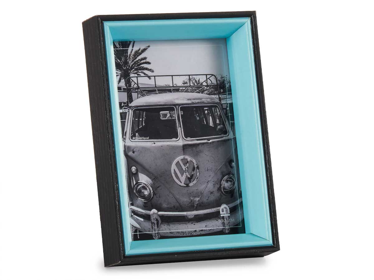 Portafotos madera 10x15 negro y azul - Imagen 2