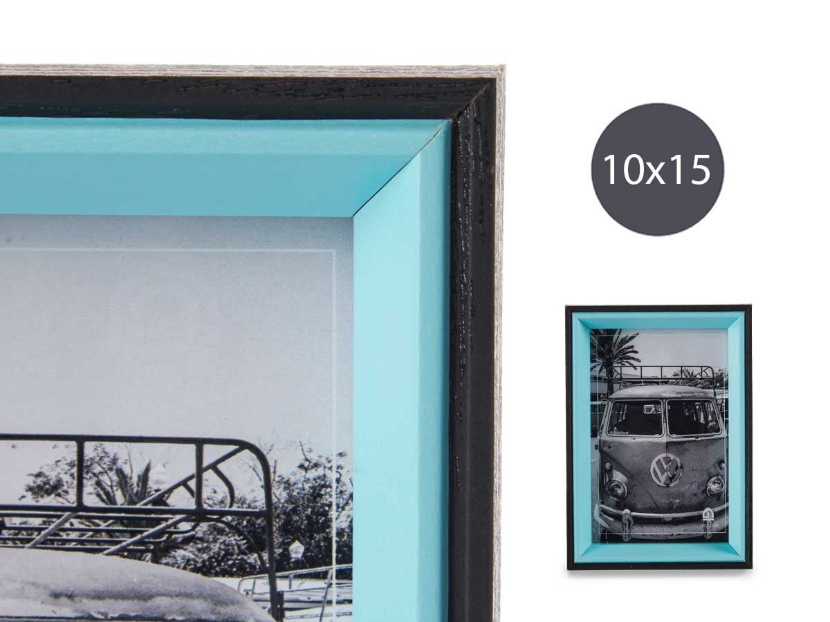 Portafotos madera 10x15 negro y azul - Imagen 4