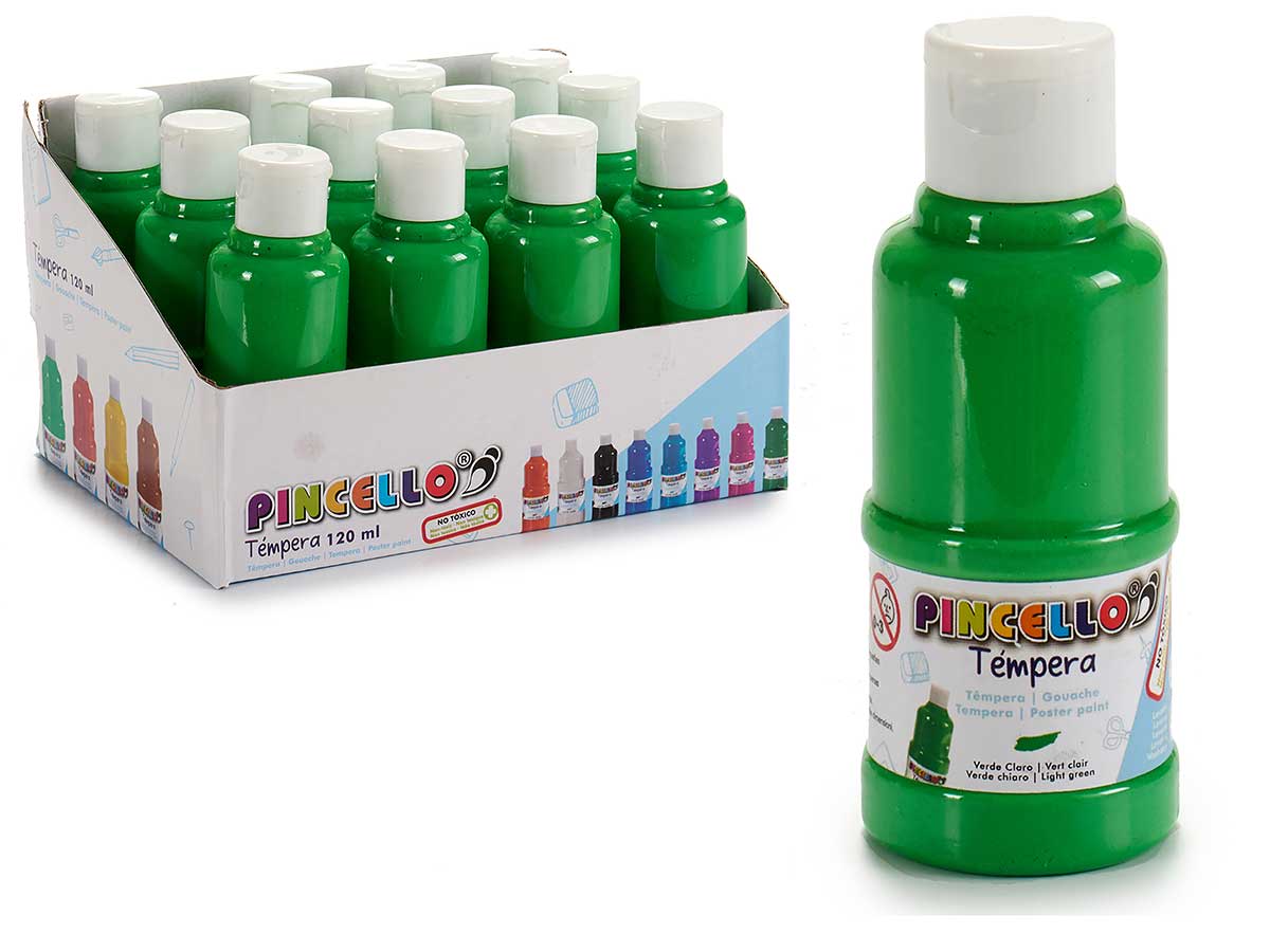 Bote pintura tempera 120 ml verde claro