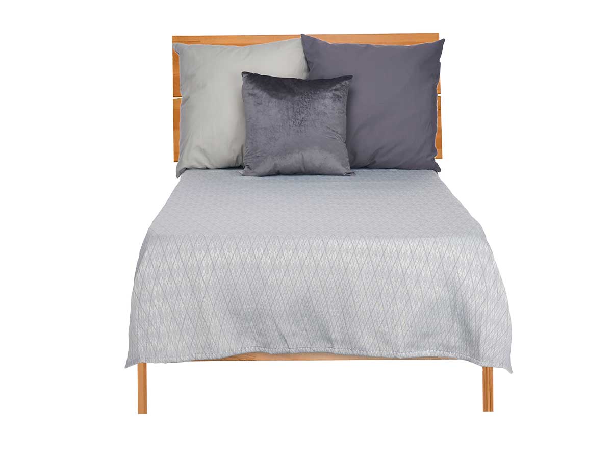 Colcha cama rombos gris 180x260cm - Imagen 2