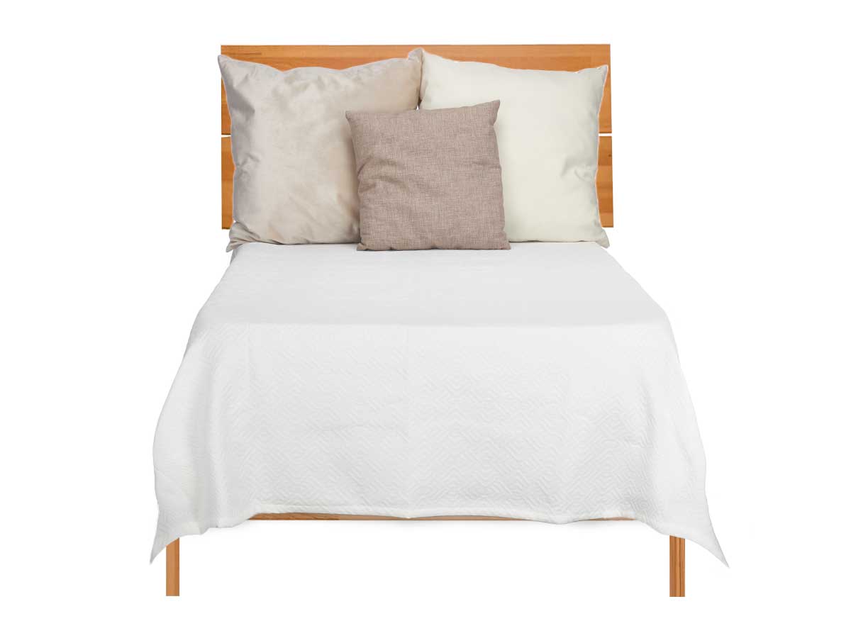 Colcha cama geometrico blanco 180x260cm - Imagen 2