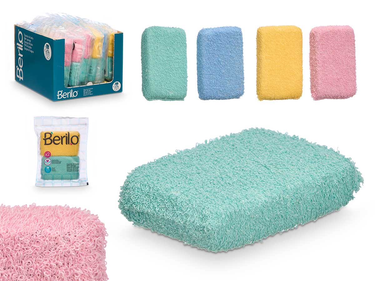 Set 2 esponjas de rizo surt 4 colores
