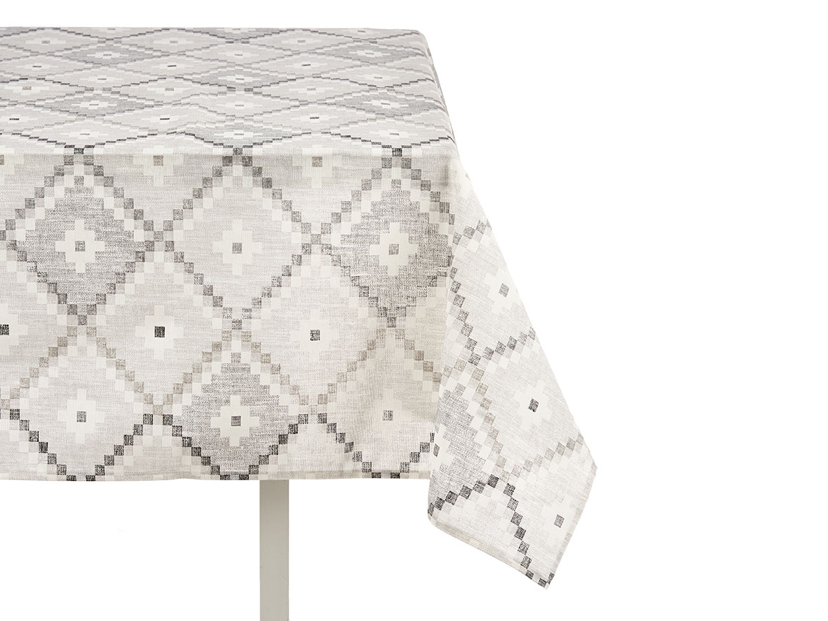 Mantel loneta antimanchas 140x180cm rombos gris - Imagen 2