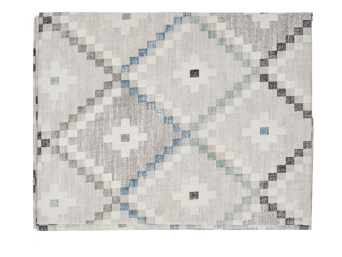 Mantel loneta antimanchas 140x180cm rombos azul - Imagen 2