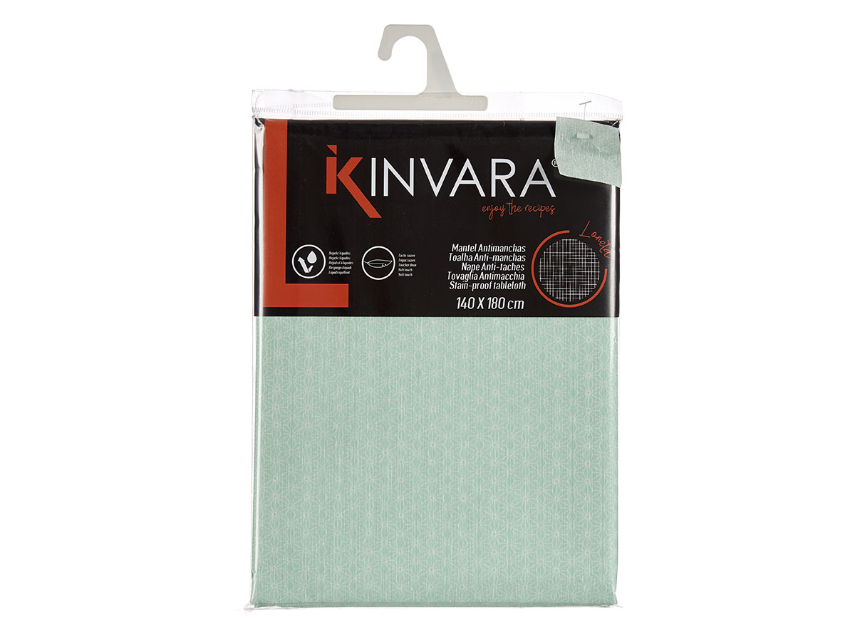 Mantel loneta antimanchas 140x180cm estrella menta - Imagen 3